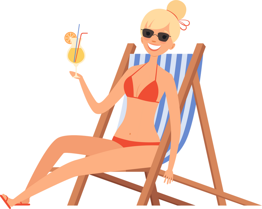 beach vacation summertime young people with cocktails